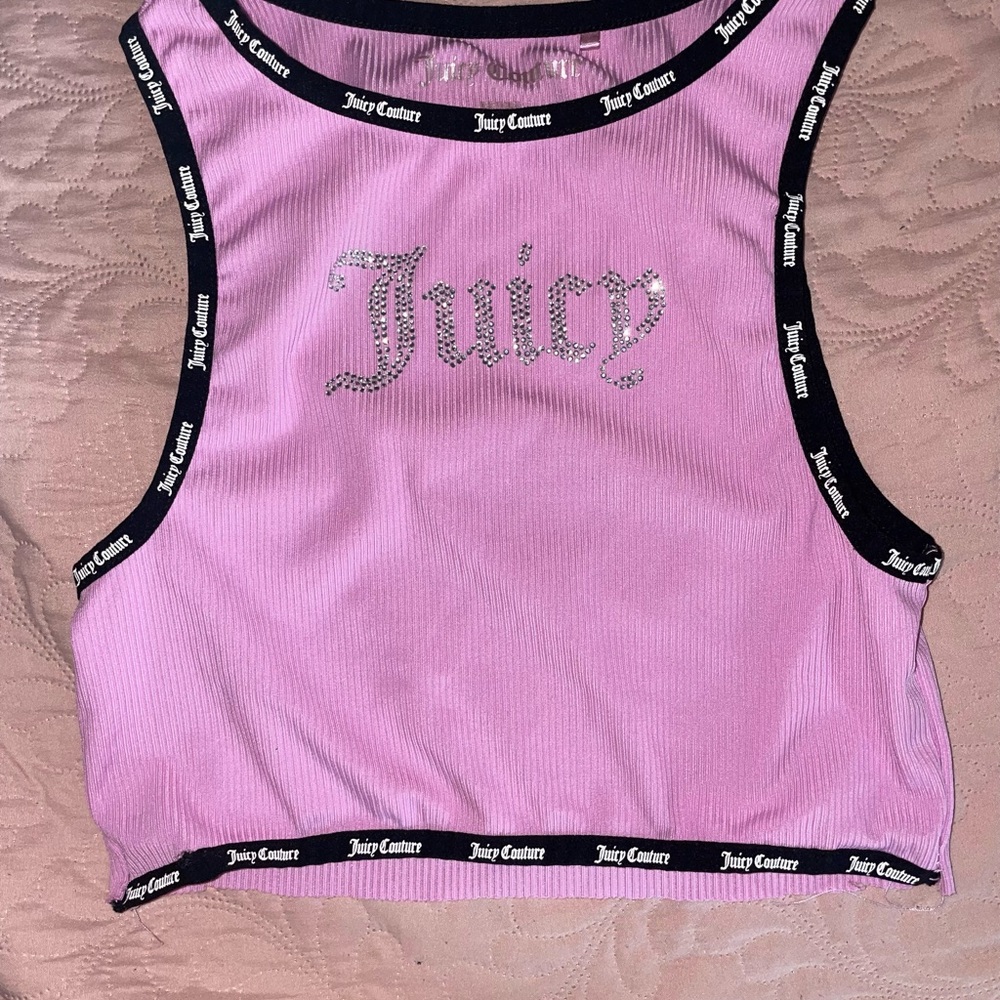 Juicy Couture Pink Tank Top with Black Trim